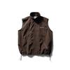 Chaleco de Trabajo Casual Americano con Cuello Alto, Bolsillo con Cremallera, Bordado, para Acampar al Aire Libre, Dobladillo Retráctil para Hombres y Mujeres