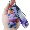 Chaveiro de Urso Casal Céu Estrelado Tendência e Legal Conjunto de Cortador de Unhas Presente para Amigos Pingente de Bolsa Desenho Animado Exquisito e Fofo