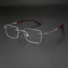 Armações de Óculos Sem Aro de Sândalo de Nicho para Homens, Adequadas para Lentes de Grau, Armações de Óculos Sem Aro Grandes