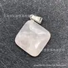 Colar com Pingente Quadrado Oblíquo, Brincos e Acessórios de Joias de Pedra Preciosa Ágata de Cristal Natural, Vendido Quente na Aliexpress Transfronteiriça