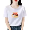 Camiseta Feminina Manga Curta Tendência Ásia Central e do Sul, Verão Estilo Coreano Fofa Estampa de Desenho Animado Ins Top para Estudante, Comércio Exterior