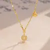 Colar com Borla de Cobre Feminino Novo Estilo Chinês Moda Temperamento Design de Nicho Corrente AB Zircônia Microincrustada Corrente de Moeda