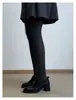 Stock Listo Mocasines de Piel de Cordero Boca Profunda para Mujer Primavera y Otoño Tacón Grueso Tacones Altos Retro Británicos de Un Paso Viaje al Trabajo