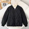 Nueva Chaqueta de Algodón para Mujer Otoño/Invierno 2026 Corta Holgada Adelgazante Cálida Talla Grande Estilo Coreano Ligera Cuello Redondo Chaqueta de Béisbol
