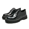 Zapatos de cuero nuevos de talla grande para adolescentes, estilo retro, casual de negocios, con cordones, suela gruesa, para aumentar la altura, en stock, transfronterizos