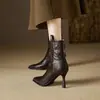 Botines estilo francés para mujer, nueva colección otoño/invierno 2025, con un diseño sofisticado, punta fina, tacón esbelto y elegante estilo botín corto
