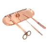 Herramientas para Velas Perfumadas Color Oro Rosa Accesorios para Velas Tijeras para Mechas de Vela Extintor de Velas Gancho Extintor Cubierta Campana Extintora Encendedor