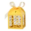 Caja de dulces calada con forma de cruz de comercio exterior, papel nacarado blanco hielo, caja de regalo de dulces de chocolate para bautizo, boda y fiesta