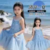 Vestido Elsa de Verão 2026 para Meninas Novo Estiloso Vestido de Tule para Menina Vestido de Princesa sem Mangas Vestido Super Fada Infantil