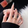 Anillo Abierto Diamante Retro Dorado Forma V Moda Sentido de Alta Gama Lujo Simple Flor Elegante Anillo Elegante para Mujer