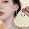 Brincos Grandes Argola com Pedras de Diamante Moda Luxo Leve para Rostos Quadrados e Redondos, Brincos Statement Tendência e Únicos, Acessórios de Orelha da Moda para Atacado