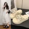 Sandalias de Plataforma de Suela Gruesa para Mujer, Calzado de Verano para Exteriores, Combinan con Faldas, Nueva Moda 2026, Impresionantes Sandalias de Playa Florales para Mujer