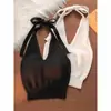 Top de Tirantes Estilo Americano para Mujer, Ropa Exterior de Verano, Diseño Sexy sin Espalda, Estilo Puro Deseo, Chaleco de Punto, Ropa Interior Corta de Cintura Alta