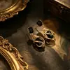 Pendientes Asimétricos de Pedrería Retro Moda Europea y Americana Elegantes con Estilo Nicho Pendientes de Alta Gama para Mujer
