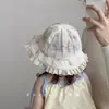 Sombrero de Pescador para Bebé Princesita Luna Primavera y Otoño Verano Niñas Sombreros para el Sol Encaje Transpirable Fino Protector Solar