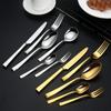 Acero Inoxidable 304 Cuchillo para Bistec Estilo Occidental Tenedor Cuchara Restaurante Hotel Hogar Vajilla de Alta Gama Mango Cuadrado Engrosado Cuchara para Sopa