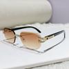 2025 Nuevas Gafas de Sol Personalizadas con Diamantes Tendencia Europea y Americana Gafas Cuadradas con Corte de Diamante Celebridad de Internet Estilo Callejero Gafas de Sol