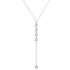 Collar de Borla con Forma de Y de Cobre Incrustado con Zircón, Nuevo Estilo Transfronterizo Europeo y Americano para Mujer, Cadena para Clavícula de Gota de Agua de Nicho, Collar Elegante