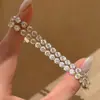 Pulsera de Tenis de Encaje Brillante Infinity-Set con Diamantes y Circonitas Deslumbrantes, Sencilla y Exquisita, Pulsera Versátil Apilable para Mujeres