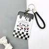 Bonita funda deslizante para tarjeta de comida con diseño de panda de dibujos animados para estudiantes, para autobús, IC, metro, tarjeta de identificación, funda protectora con cordón, venta al por mayor en stock