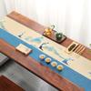 Alfombrilla de Té Impermeable Espléndida de Fábrica Bandera de Mesa Accesorios para Juego de Té Bambú Ceremonia del Té Juego de Tres Piezas Zen Chino Absorbente Paño de Té