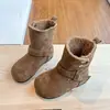 Botas Retrô Maillard Dobráveis Empilháveis Infantis Estilo Coreano para Meninas Meio da Panturrilha Botas Martin Outono 2026 Novas Botas Simples