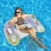 Respaldo de PVC Ecológico Transfronterizo Flotador de Piscina para Adultos Tumbona Inflable Acuática con Lentejuelas en Forma de U Flamenco Fila Flotante Inflable