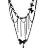 Collar colgante de mariposa de diamante dulce, fresco y especiado, con borla, cadena para clavícula, moda de lujo ligero, tendencia europea y americana, diseño de nicho con sentido
