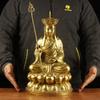 Estátuas de Buda Ksitigarbha Bodhisattva de Cobre Ksitigarbha Rei Lótus Sentado de Latão Puro Enfeites de Mobiliário Doméstico