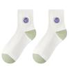 Otoño e Invierno Nuevos Calcetines de Estudiante de Color Contrastante de Boca Suelta de Terciopelo de Conejo Cuadrado de Dibujos Animados Calcetines de Algodón Peinado de Media Caña para Mujer Calcetines Blancos de Primavera y Otoño