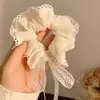 Goma para el pelo vintage francesa de satén con aspecto de pintura al óleo, elegante accesorio para coleta baja, accesorio de pelo elegante para otoño e invierno con un pañuelo cuadrado
