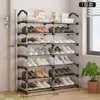Prateleira de Sapatos Galvanizada para Venda por Atacado Transfronteiriça Sapateira Simples Dupla Fileira para Casa Prateleira de Armazenamento Multicamadas Sapateira Multifuncional para Entrada