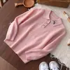 Novo Suéter de Caxemira Outono/Inverno 2025 com Gola Polo e Bordado, Suéter de Caxemira para Meninos, Suéter de Malha Base para Meninas