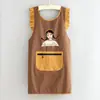Delantal Impermeable Estilo Coreano para Cocina y Uso Doméstico, Delantal de Dibujos Animados con Logo Impreso, Uniforme de Trabajo Especial para Restaurantes y Hoteles
