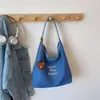 Bolsa de Ombro Feminina de Grande Capacidade, Bolsa Tote de Lona Estilosa, Bolsa Casual Diária para Ir ao Trabalho, Compras, Estilo Relaxado para a Aula