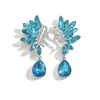 Pendientes Creativos Ecológicos Transfronterizos, Modernos y Elegantes, Incrustados con Diamantes, de Alta Gama, Pendientes de Lujo Ligero para Mujer, Pendientes Únicos y Súper Brillantes para Fiesta
