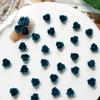 Joyería de uñas tallada con diseño de rosa teñida azul vintage, accesorios para decoración de uñas con flores de rosa Guofeng mixtas