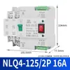 Comutação de milissegundos de 220V e interruptor de transferência automática de alimentação dupla ininterrupta NLQ4-125/2p 100A80A63A