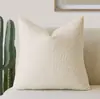 Funda de Almohada de Alta Gama Francesa Algodón y Lino Sofá Sala de Estar Lujo Accesible Escandinavo Cojín Crema Dormitorio Mesita de Noche Cojín de Respaldo