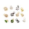 Colgante de Flor de Mostaza de Bola Pequeña de Zirconia con Preservación de Color Oro de 14K Material de Accesorios para Colgante de Collar y Aretes de Joyería DIY