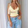 Kaikuo 2025 Primavera e Verão Venda Quente Transfronteiriça Estilo Y2K Europeu e Americano Sexy Corte Slim Fit Decote em V Profundo Top Regata Roupa Feminina