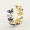 Anillo de Diamantes de Acero Inoxidable Transfronterizo Moda Europea y Americana Oro de 18K Ajustable Joyería de Boca Viva Anillo Geométrico para Mujer