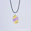 Colar Transfronteiriço Mais Vendido de Vidro Oval com Flores Secas, Crisântemo de Cristal + Renda, Espécime de Planta Flor Real, Colar Fresco Estilo Floresta