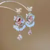 Brincos de Agulha Prata com Franjas de Cristal Cravejadas de Diamantes, Estilo Étnico, Estética de Nicho, Luxo Leve, Sensação de Alto Padrão, Brincos Exagerados e Versáteis