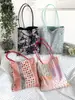 Bolso de Hombro Floral de Doble Cara Estilo Coreano Nuevo de Principios de Primavera, Bolso de Lona Versátil Fresco con una Sensación Brillante y Vibrante, Perfecto para Viajes y Fotos