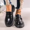 Nuevos Mocasines Bajos de Cuero de Estilo Británico para Mujer, Otoño 2024, de Bajo Tacón, sin Cordones, Caña Baja, Tallas Grandes, Zapatos de Cuero Transfronterizos