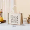Bolsa de Patchwork de Lona, Bolsa de Yute para Niños Personalizada de Graffiti DIY, Bolsa de Regalo sin Estampar, Bolsa de Lona