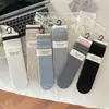Calcetines Básicos Holgados de Bloques de Color y Doble Puño para Otoño e Invierno, Calcetines de Costilla Sin Costuras de Tubo Medio para Mujer, Calcetines Ins Coreanos de Tubo Medio