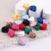 Macaron Color Caramelo Agujero Cruzado Corazón de Melocotón DIY Agujero Grande Amor con Cuentas Cadena para Teléfono Móvil Cuerda de Cabeza de Joyería Acrílica Accesorios