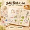 Pegatinas de gato lindo de dibujos animados al por mayor para diario DIY de estudiantes, funda de teléfono, pegatinas decorativas para taza de agua, pegatinas para niños